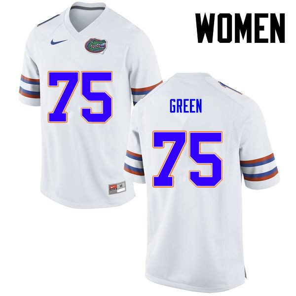 Women's NCAA Florida Gators Chaz Green #75 Stitched Authentic Nike White College Football Jersey FMR4365NW